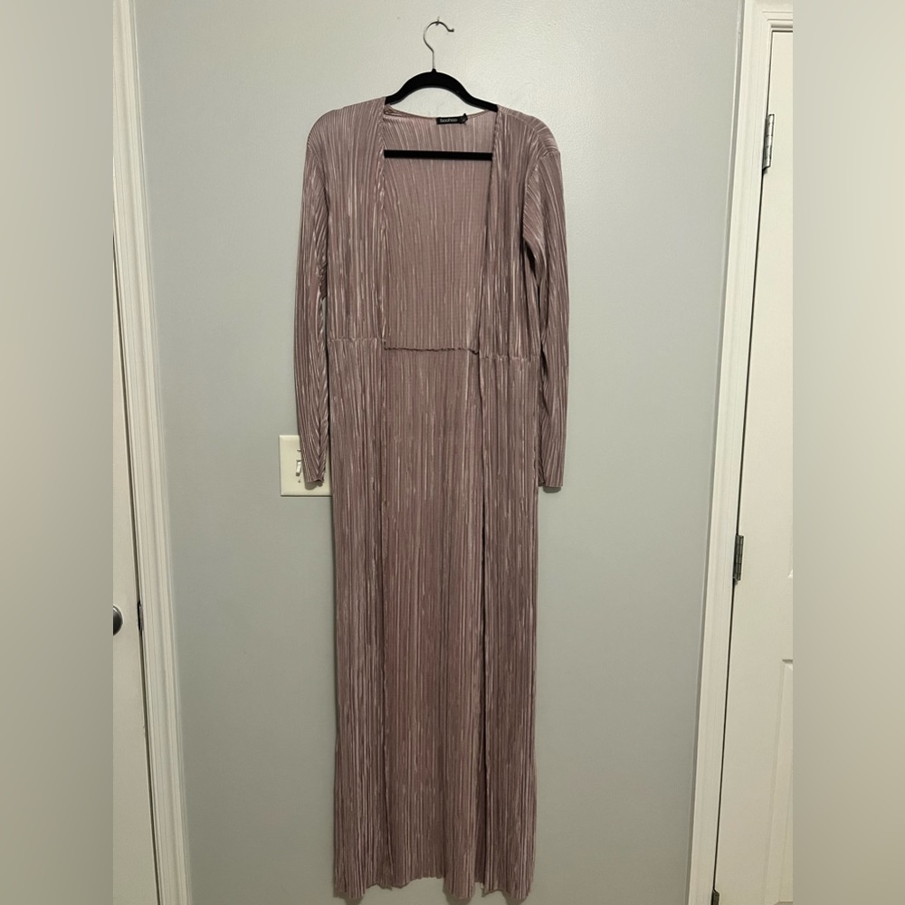 Long sleeve plisse cardigan